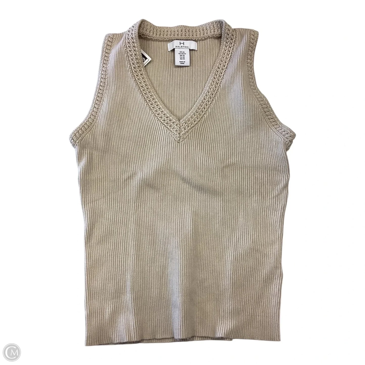 Top Sleeveless By H For Halston In Beige, Size: Xs