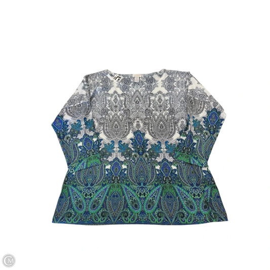 Top 3/4 Sleeve By Chicos In Paisley Print, Size: M