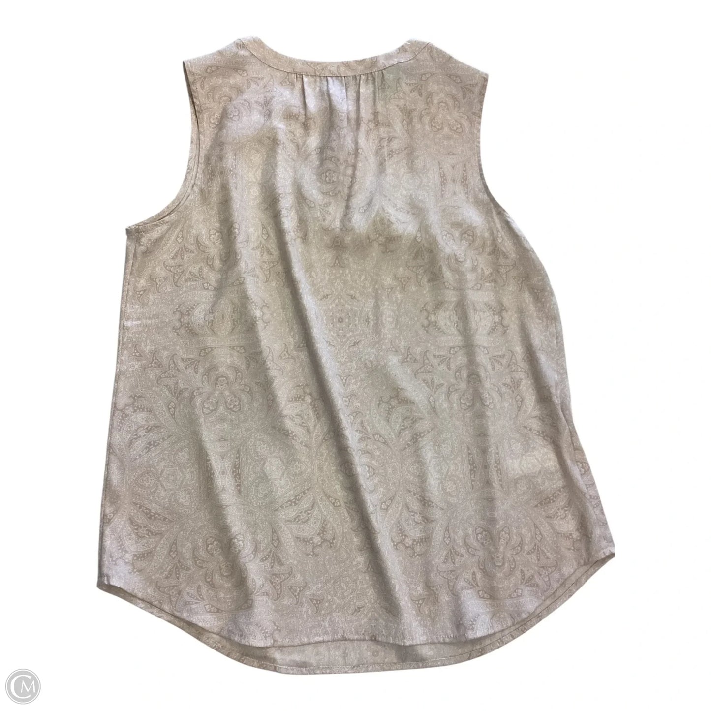 Top Sleeveless By Ann Taylor In Tan & White, Size: Mp