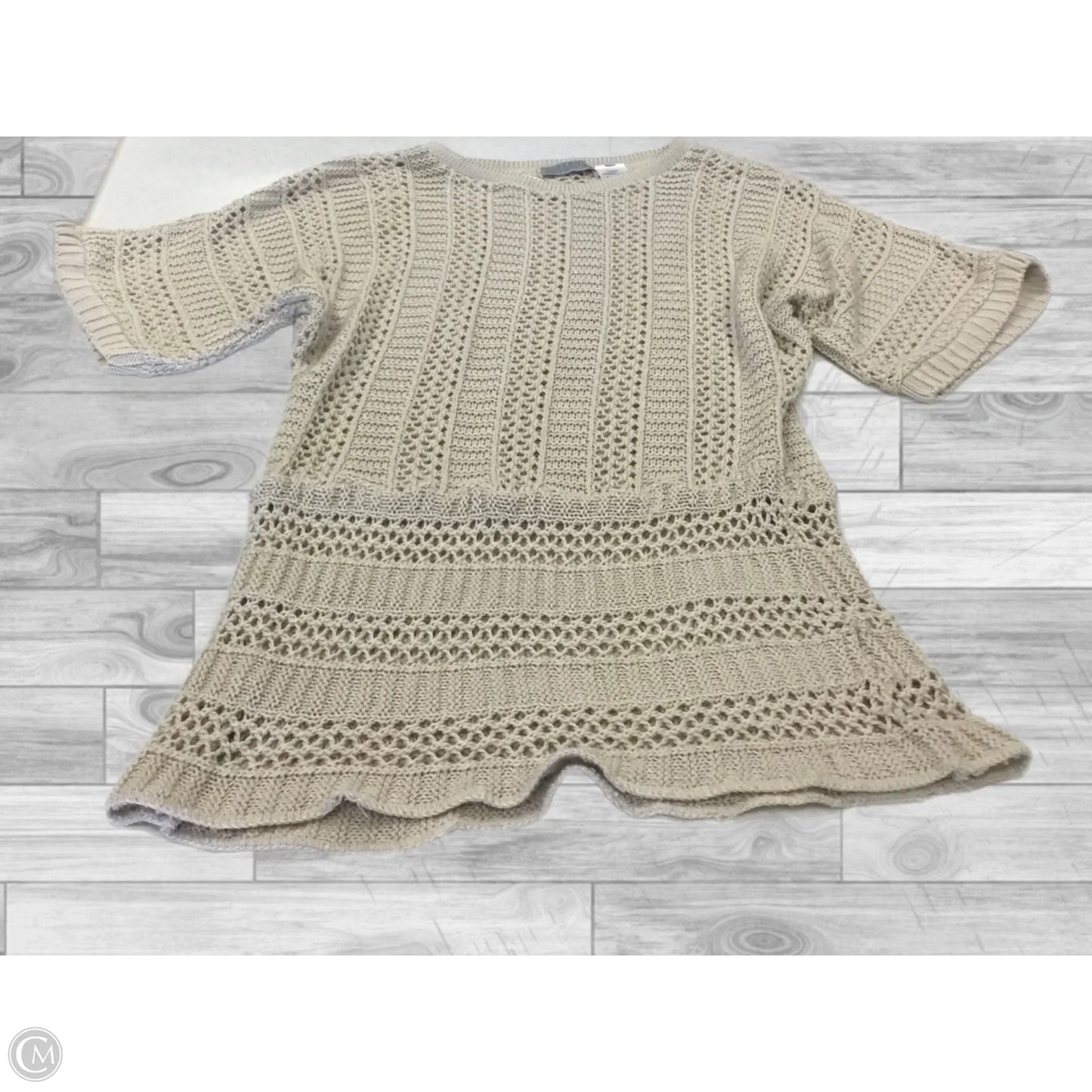 Top Short Sleeve By Joseph A. In Cream, Size: L