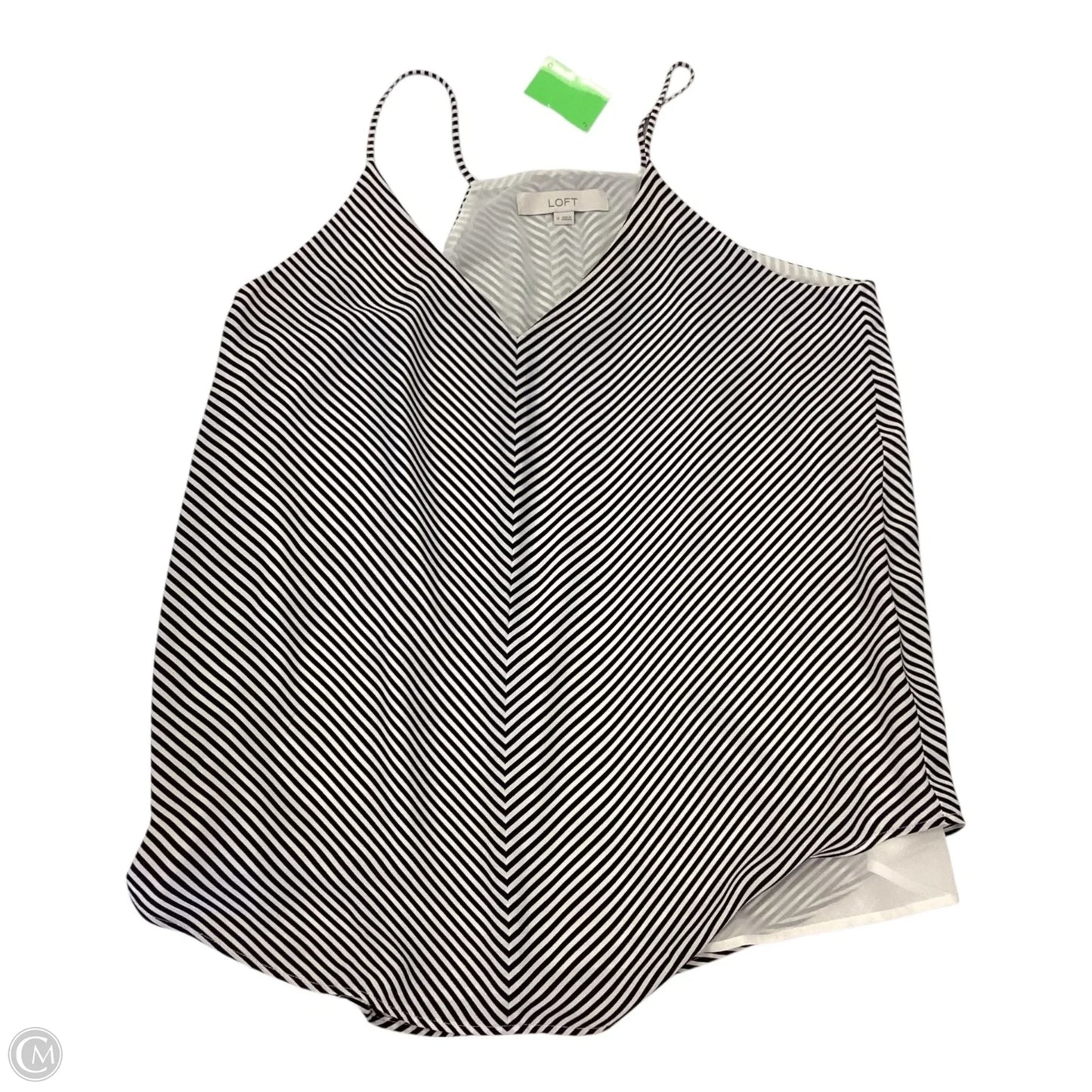 Top Sleeveless By Loft In Striped Pattern, Size: M