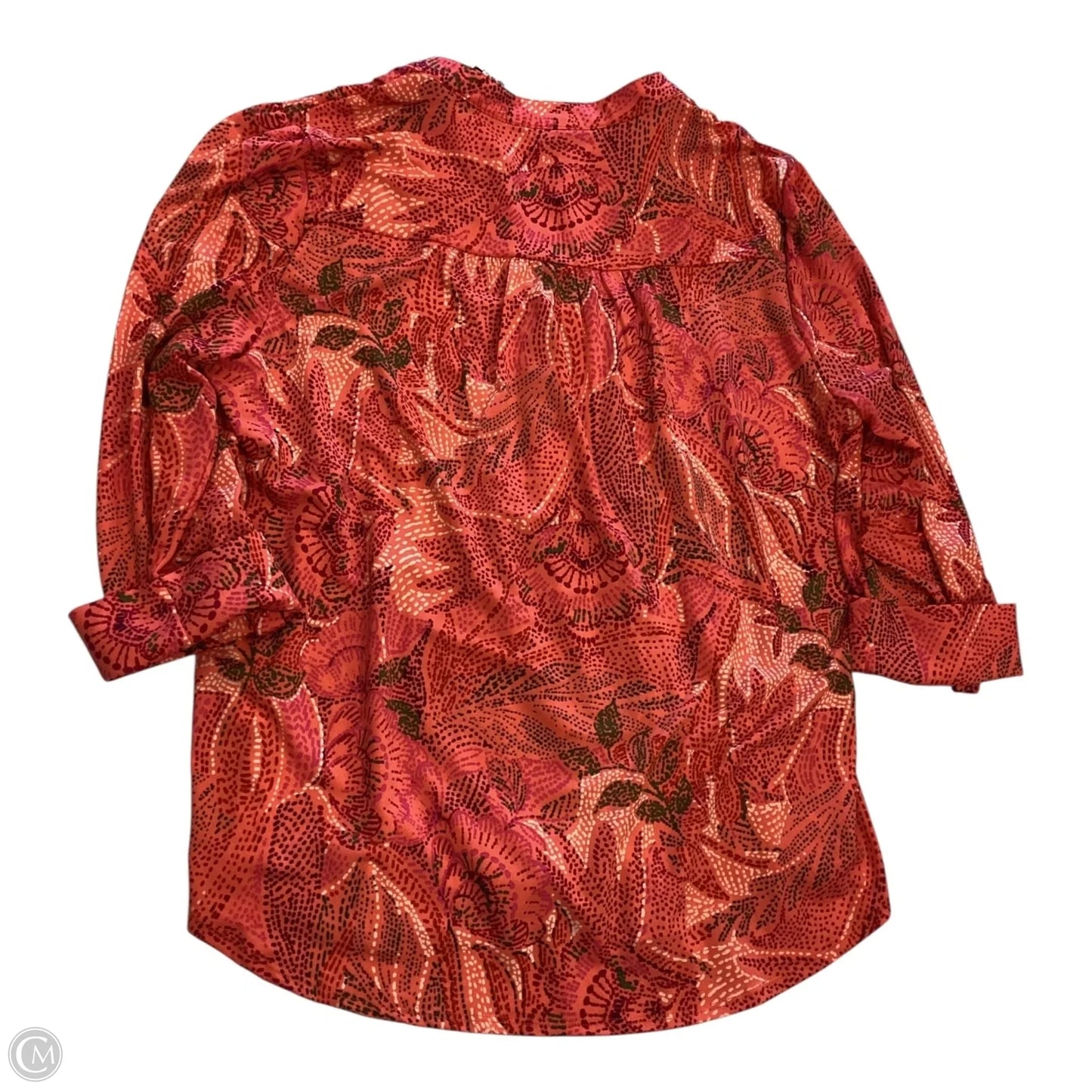 Top 3/4 Sleeve By Clothes Mentor In Orange & Red, Size: Xlp