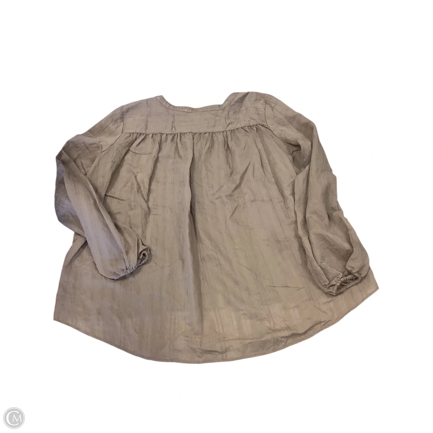 Top Long Sleeve By Ann Taylor In Taupe, Size: M