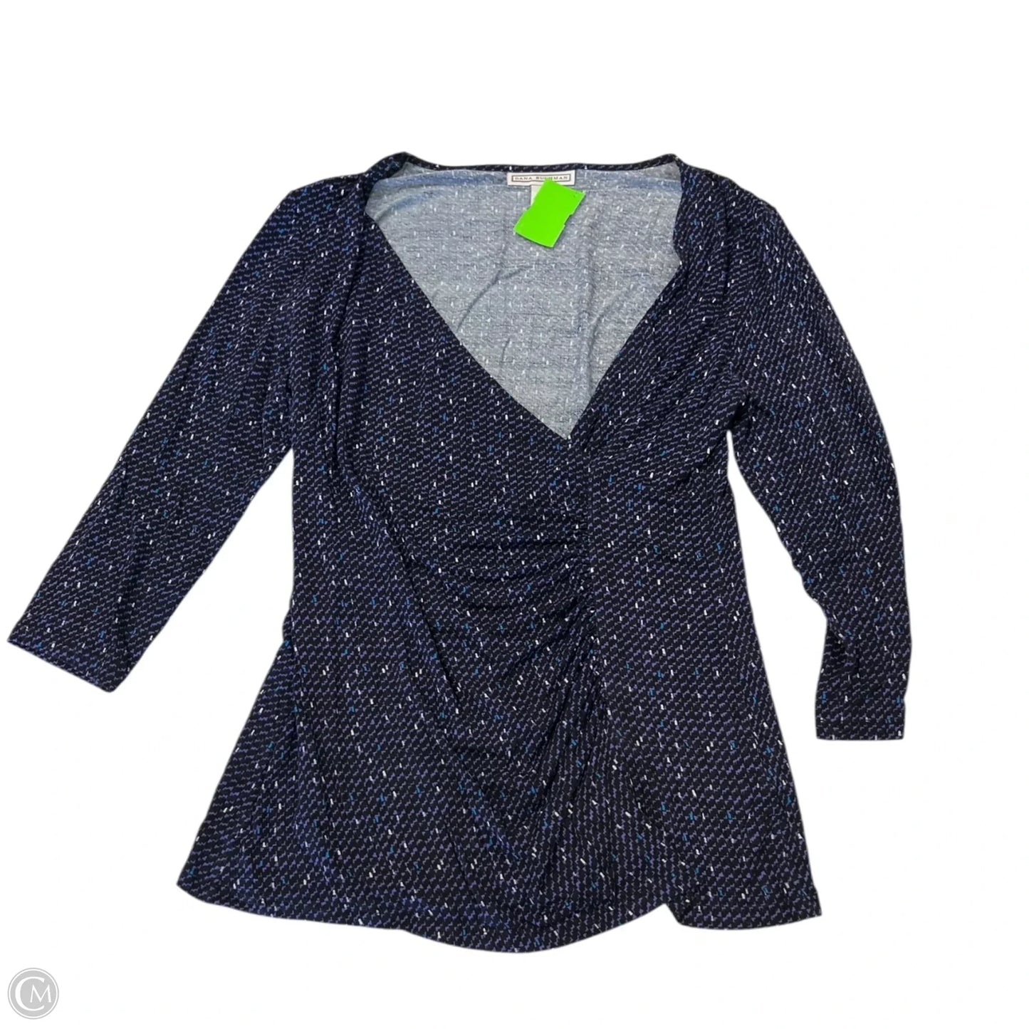 Top 3/4 Sleeve By Dana Buchman In Black & Purple, Size: Sp