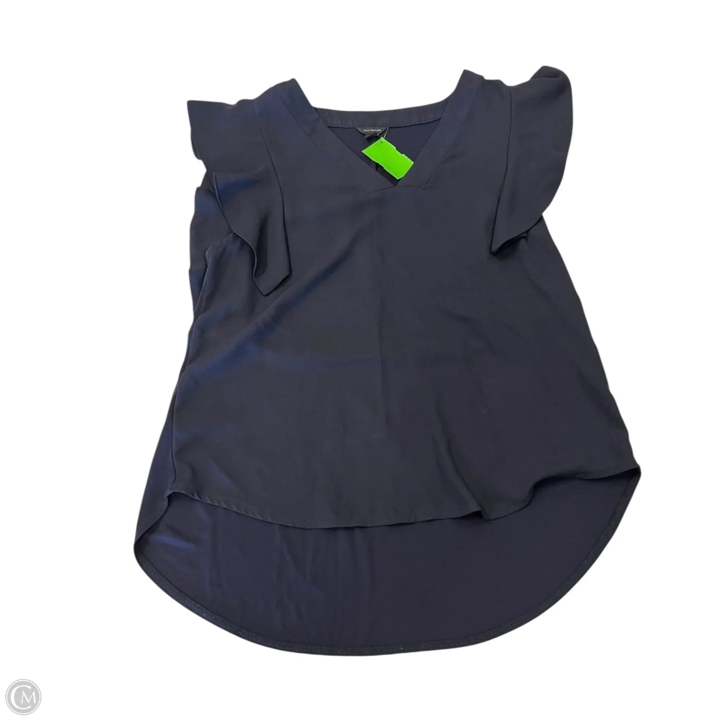 Top Short Sleeve By Ann Taylor In Navy, Size: S