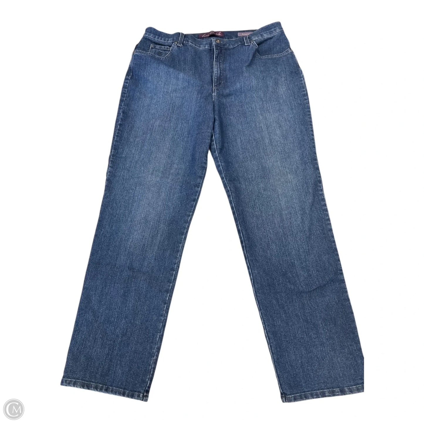 Jeans Straight By Gloria Vanderbilt In Blue Denim, Size: 16