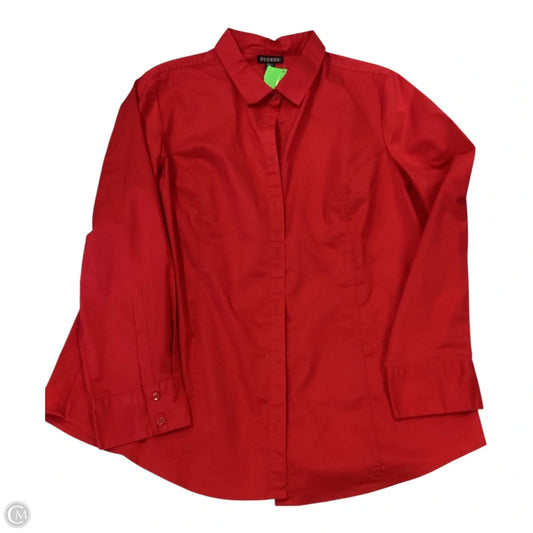 Top Long Sleeve By George In Red, Size: 2x