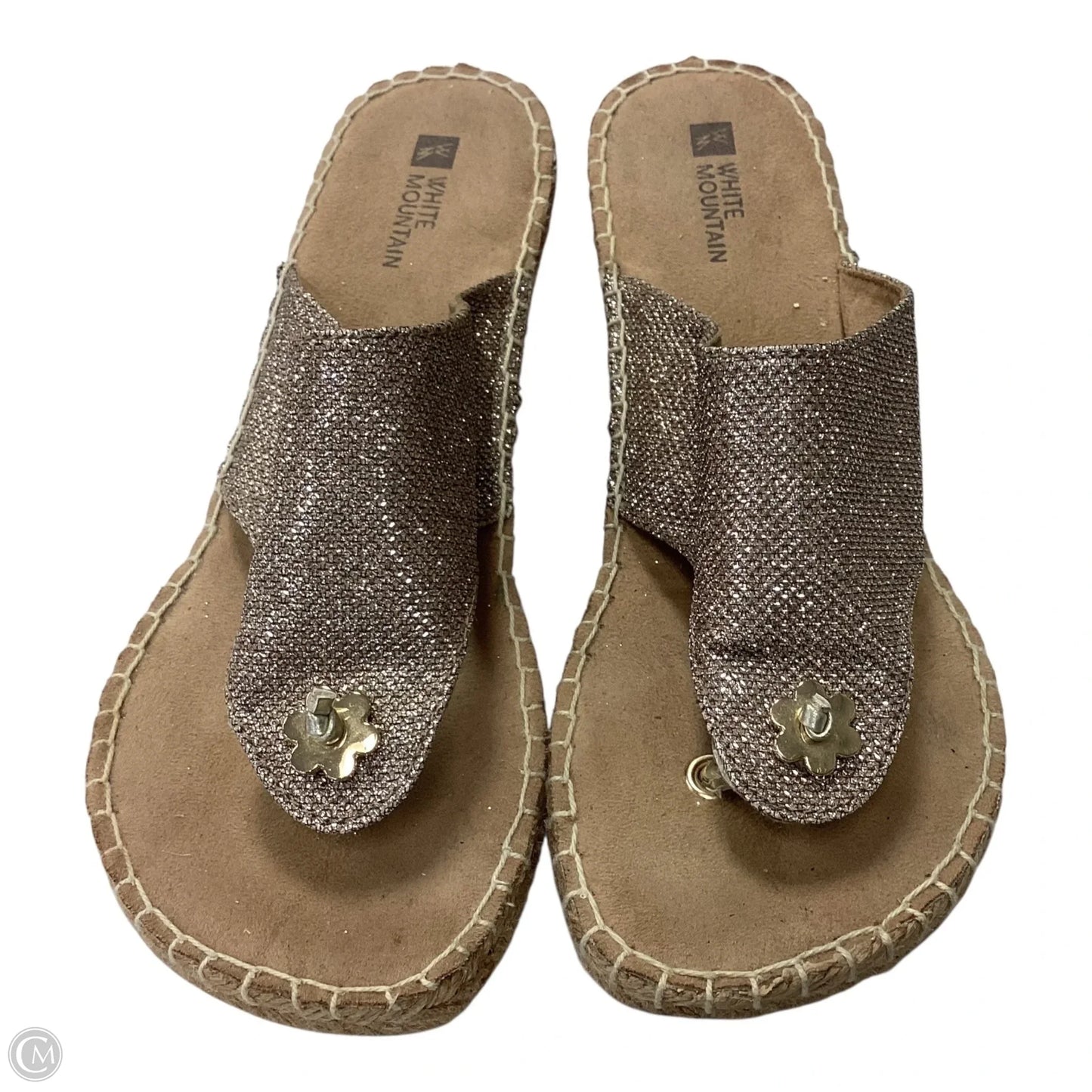 Sandals Heels Wedge By White Mountain In Gold, Size: 8
