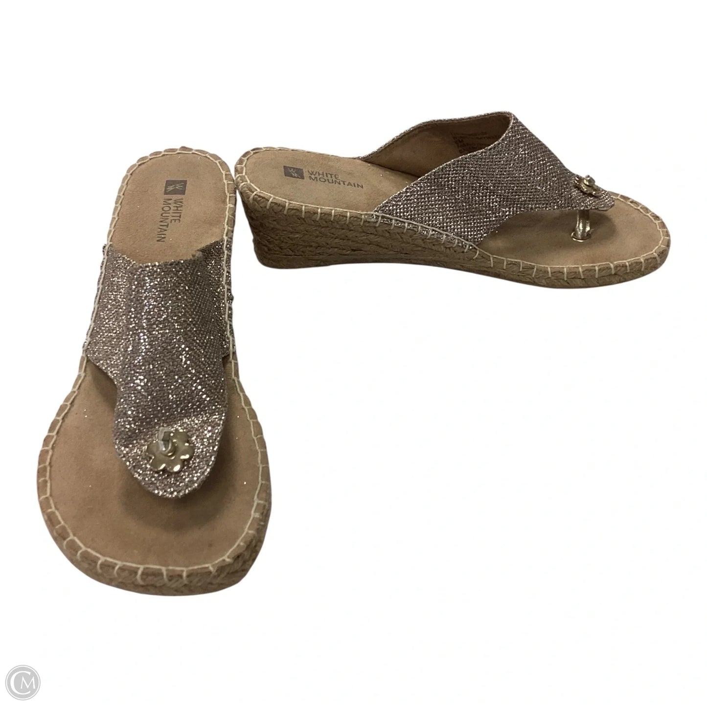 Sandals Heels Wedge By White Mountain In Gold, Size: 8