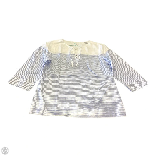 Top 3/4 Sleeve By Tommy Bahama In Blue & White, Size: S