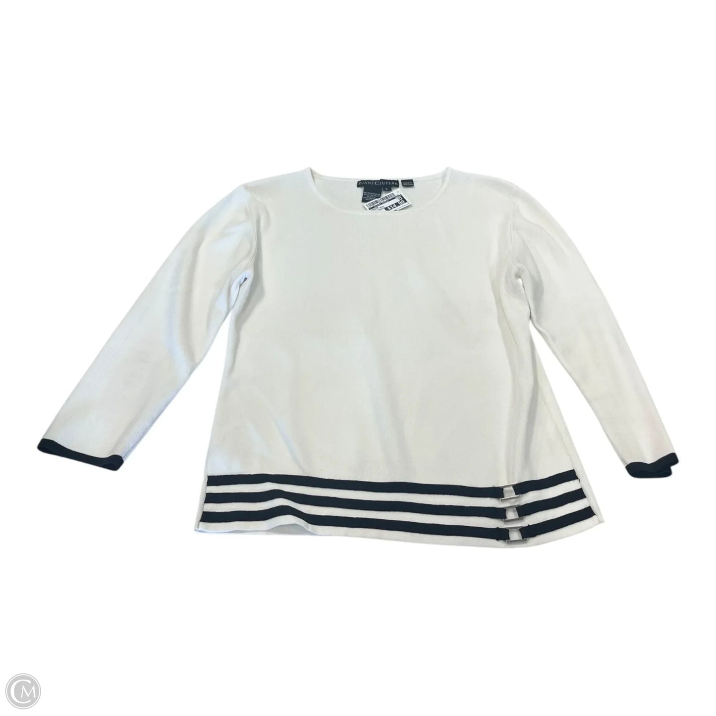 Sweater By Clothes Mentor In Black & Cream, Size: L