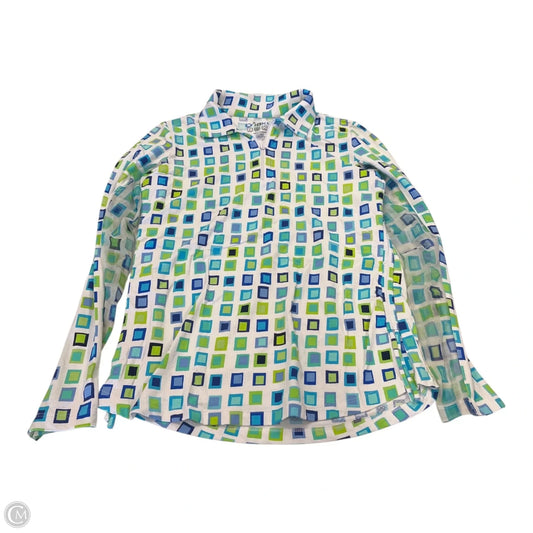 Athletic Top Long Sleeve Collar By Ibkul In Multi-colored, Size: M