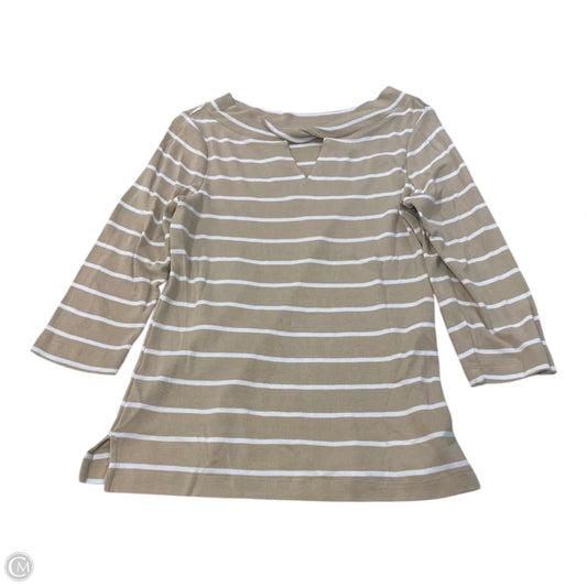 Top 3/4 Sleeve By Chicos In Striped Pattern, Size: Xs