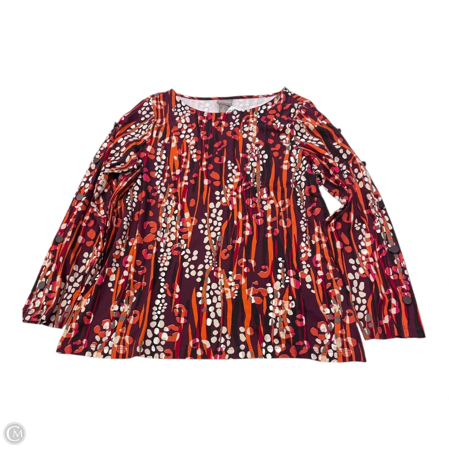 Top Long Sleeve By Chicos In Floral Print, Size: L