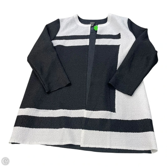 Jacket Shirt By Chicos Private Collection In Black & White, Size: Xl