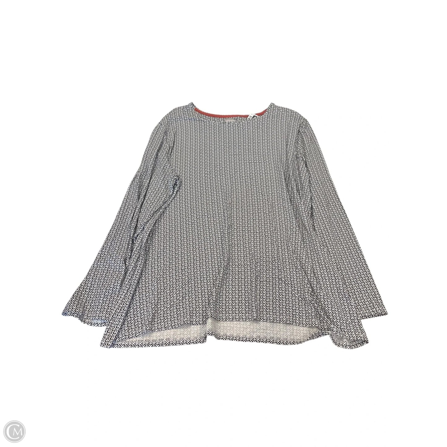 Top Long Sleeve By Chicos In Black & White, Size: Xl