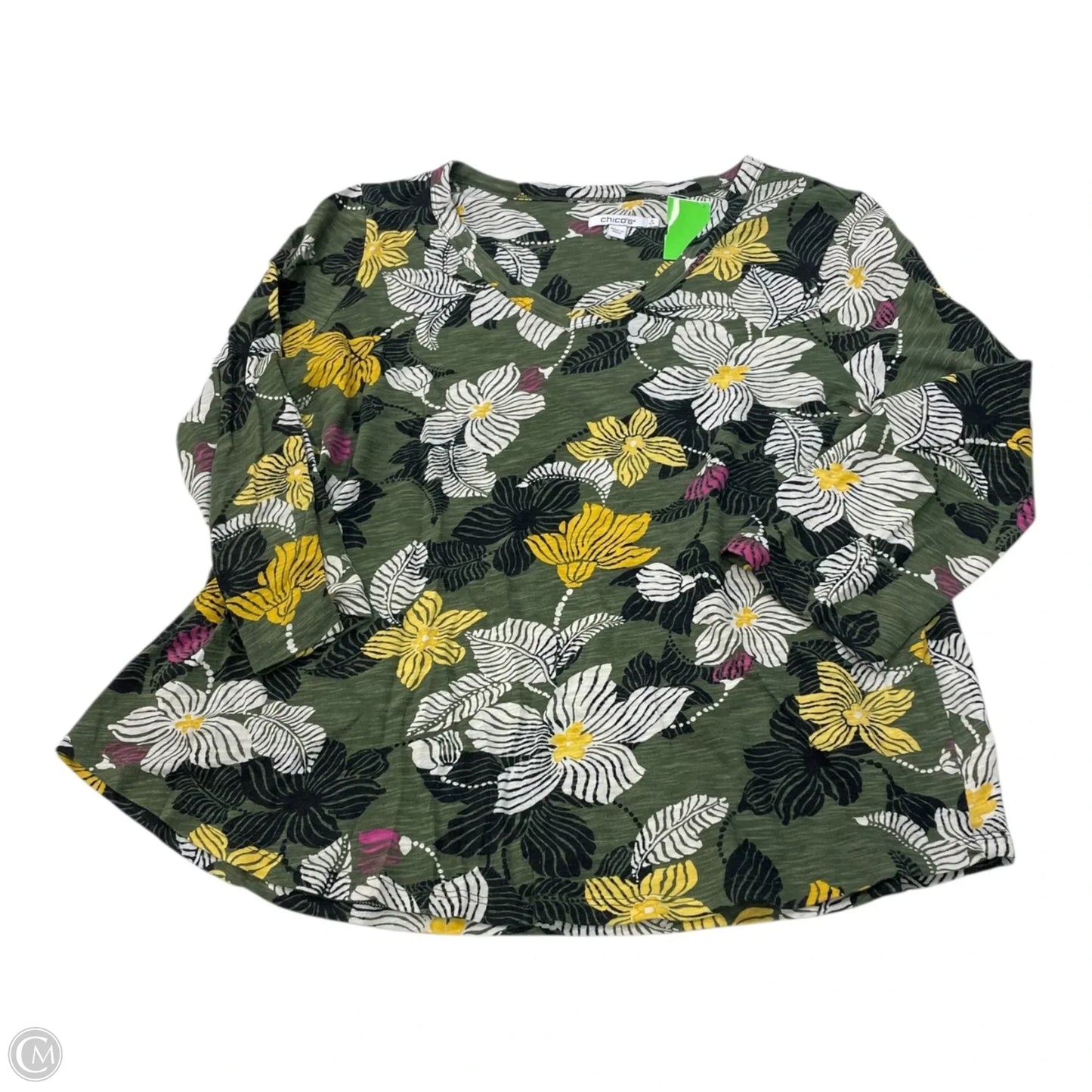 Top Long Sleeve By Chicos In Multi-colored, Size: L