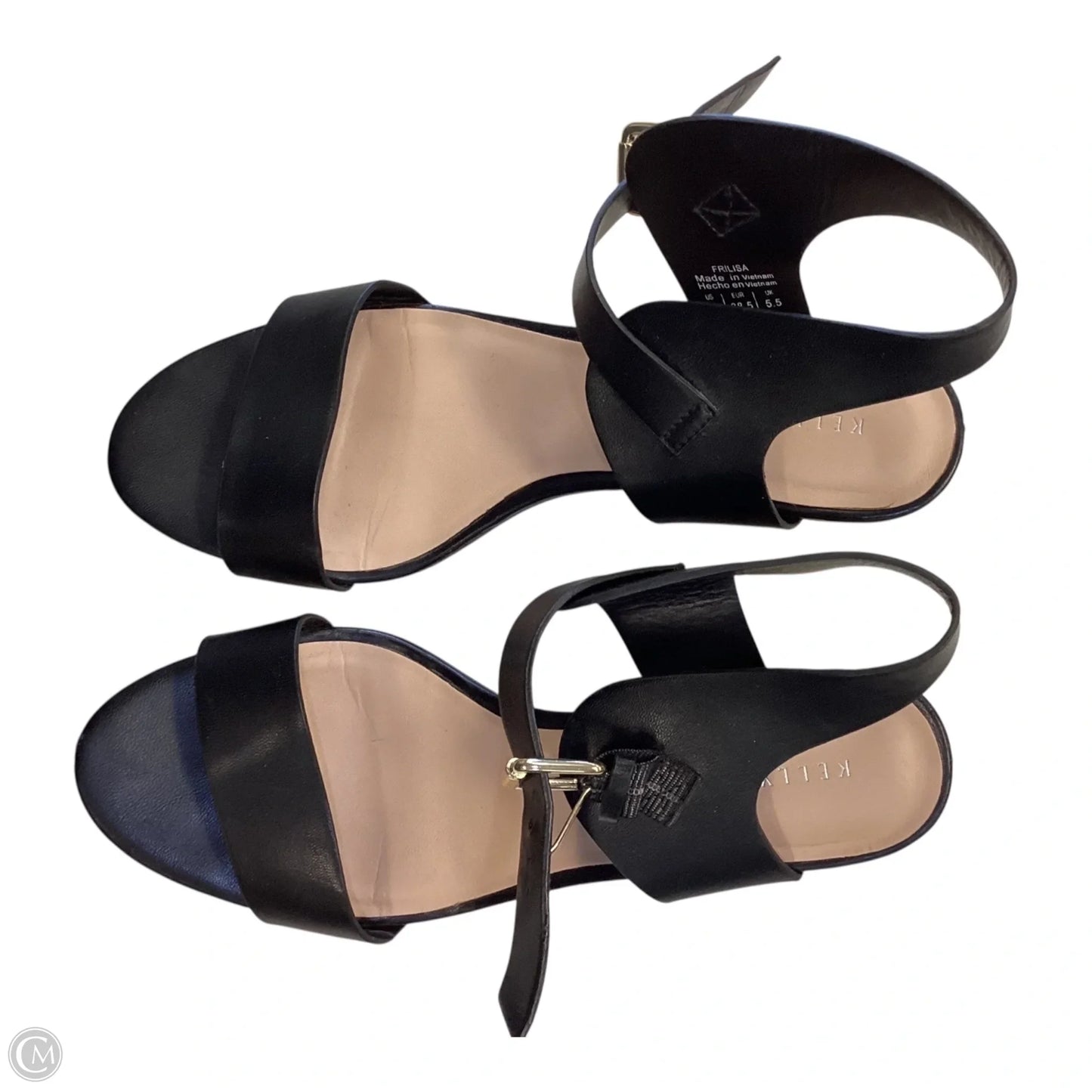 Sandals Heels Block By Kelly And Katie In Black, Size: 8