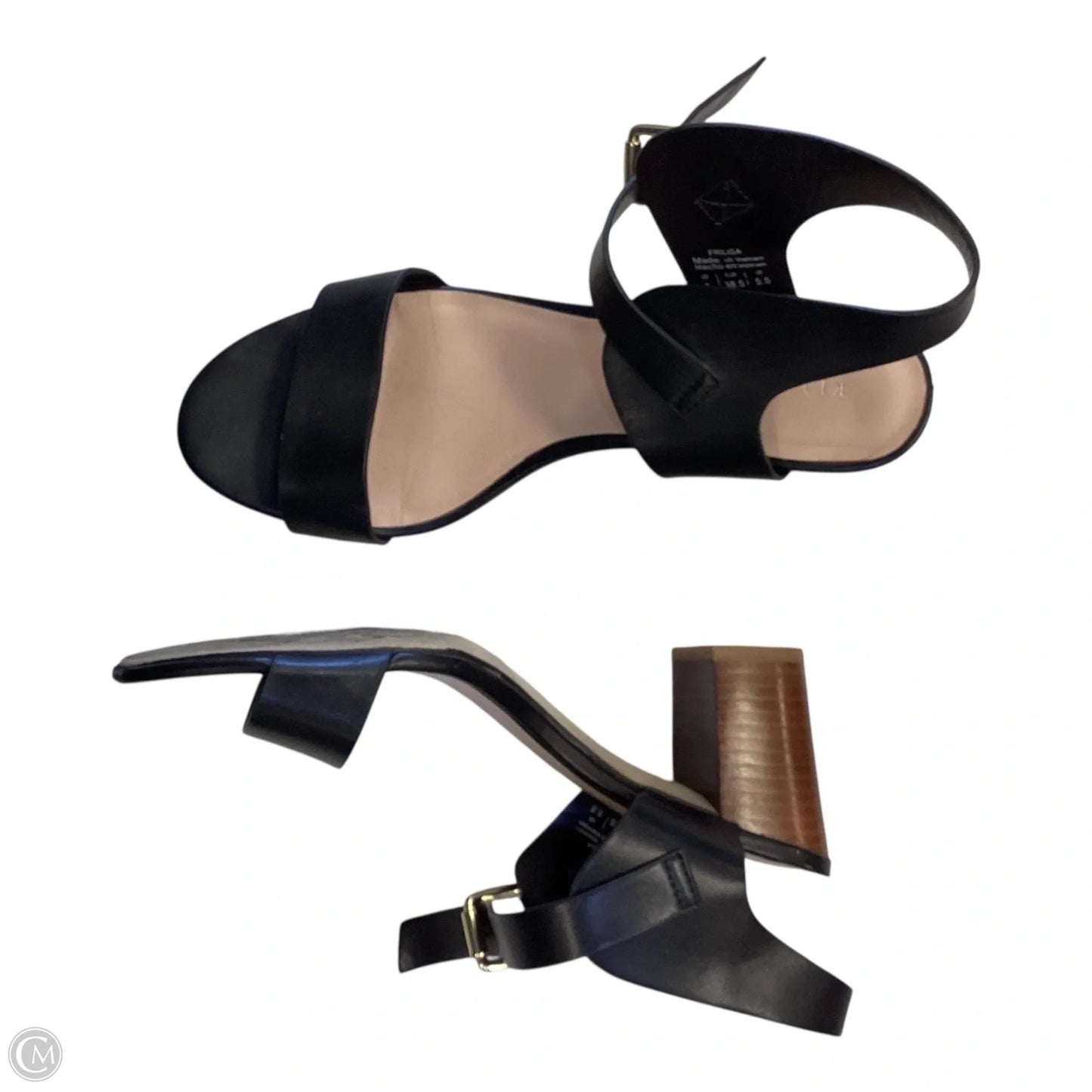 Sandals Heels Block By Kelly And Katie In Black, Size: 8