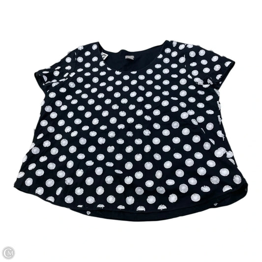 Top Short Sleeve By Chicos In Black & White, Size: Xl