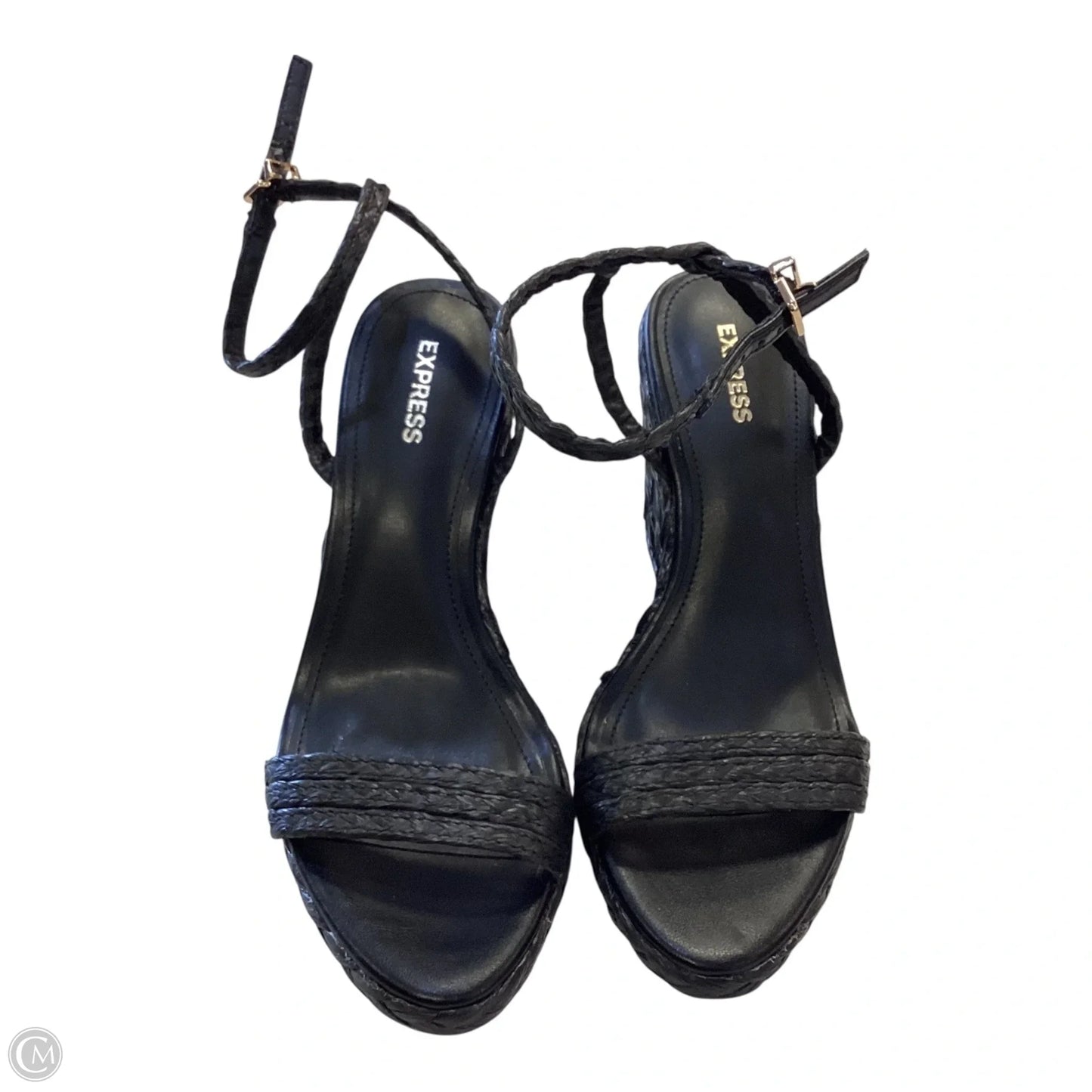 Sandals Heels Wedge By Express In Black, Size: 8
