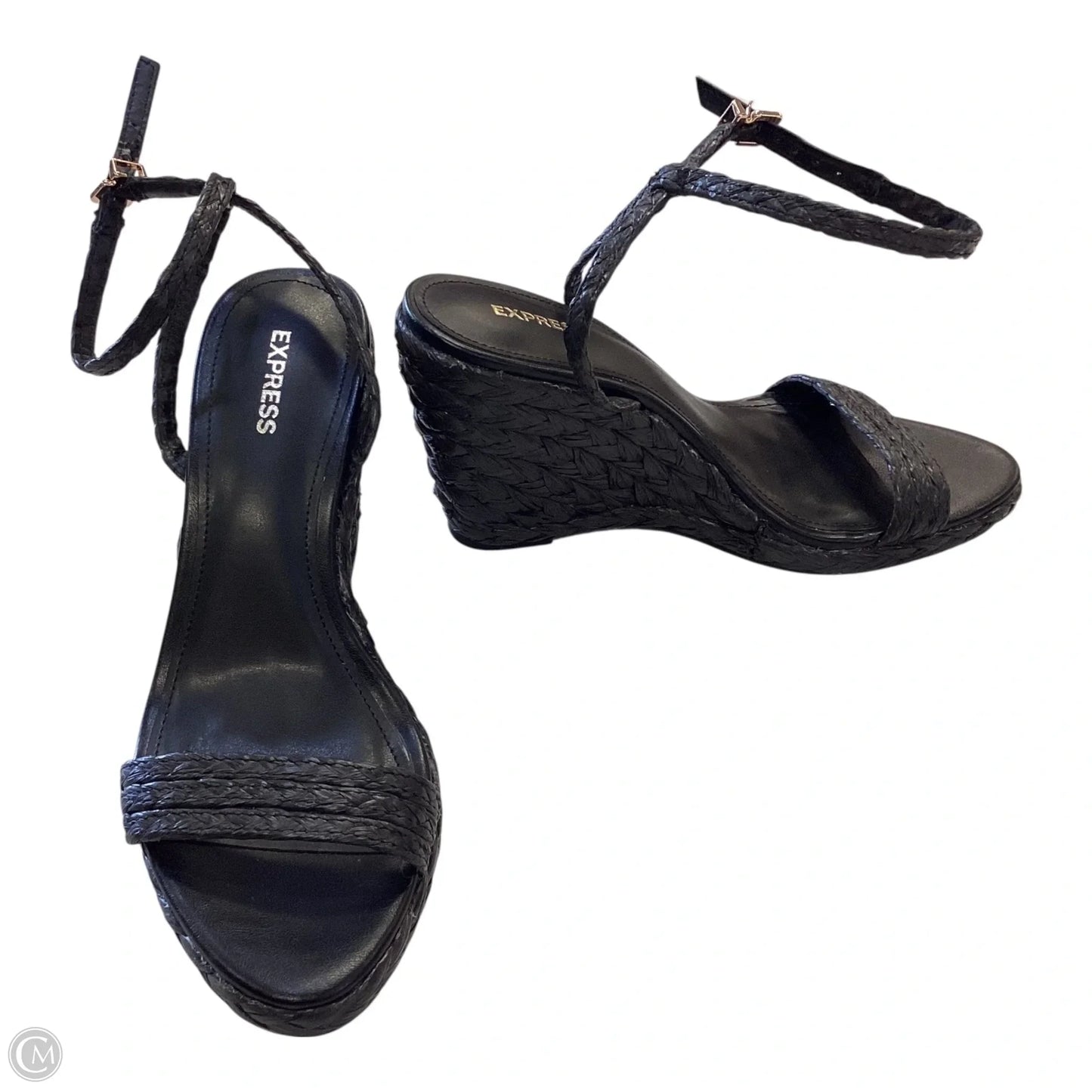 Sandals Heels Wedge By Express In Black, Size: 8