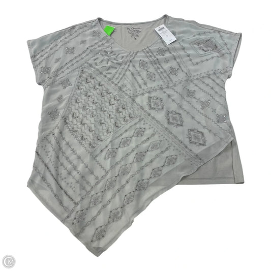 Top Short Sleeve By Chicos In Grey & Silver, Size: M