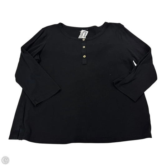 Top 3/4 Sleeve By Anne Klein In Black & Gold, Size: Xl