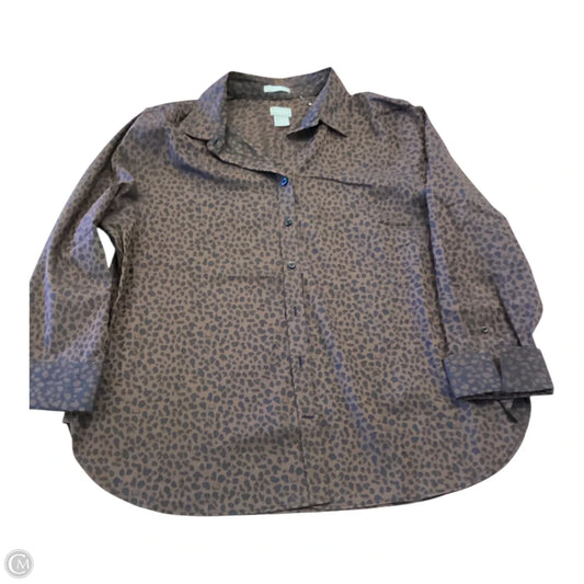 Top Long Sleeve By Chicos In Black & Brown, Size: Xl