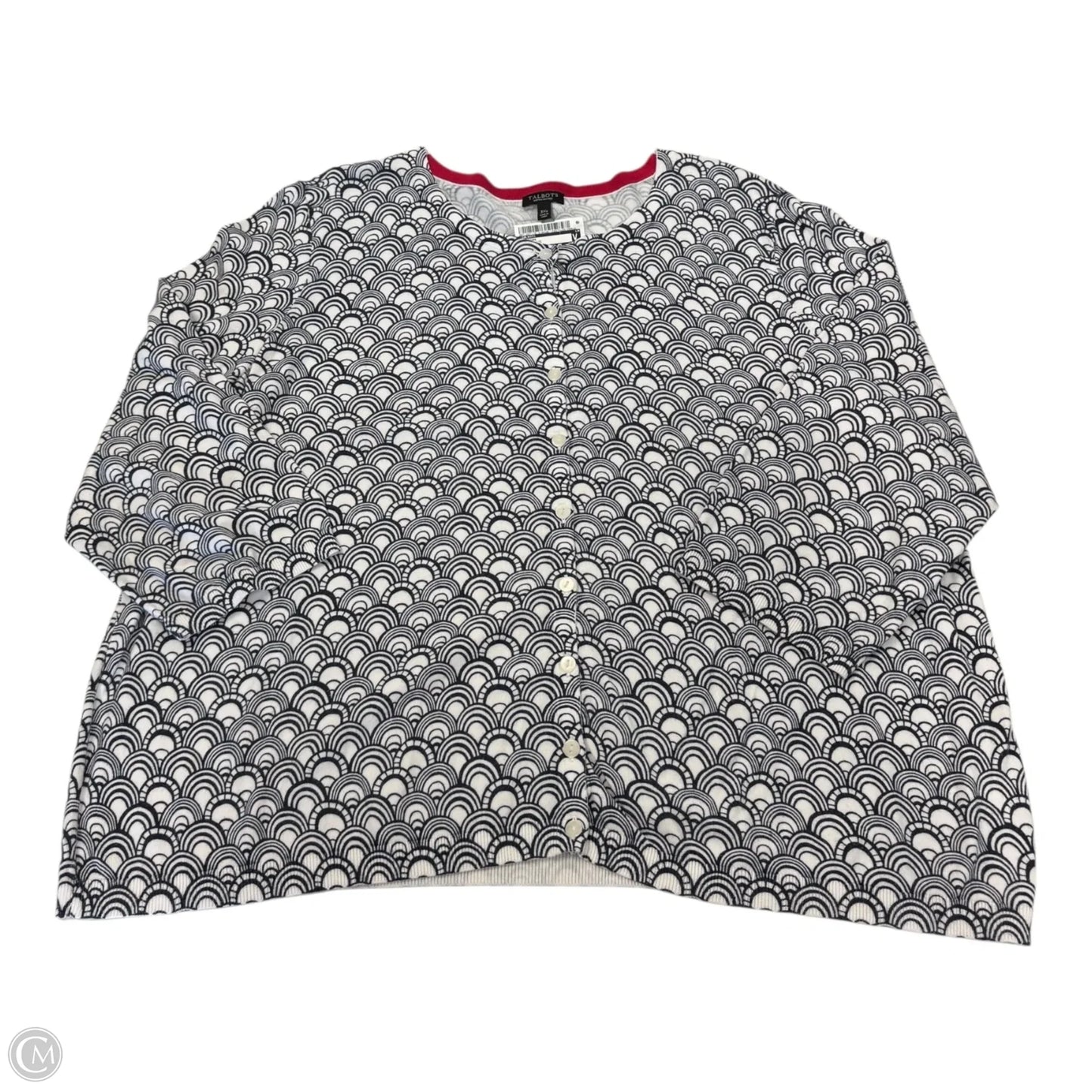 Cardigan By Talbots In Blue & White, Size: 3x