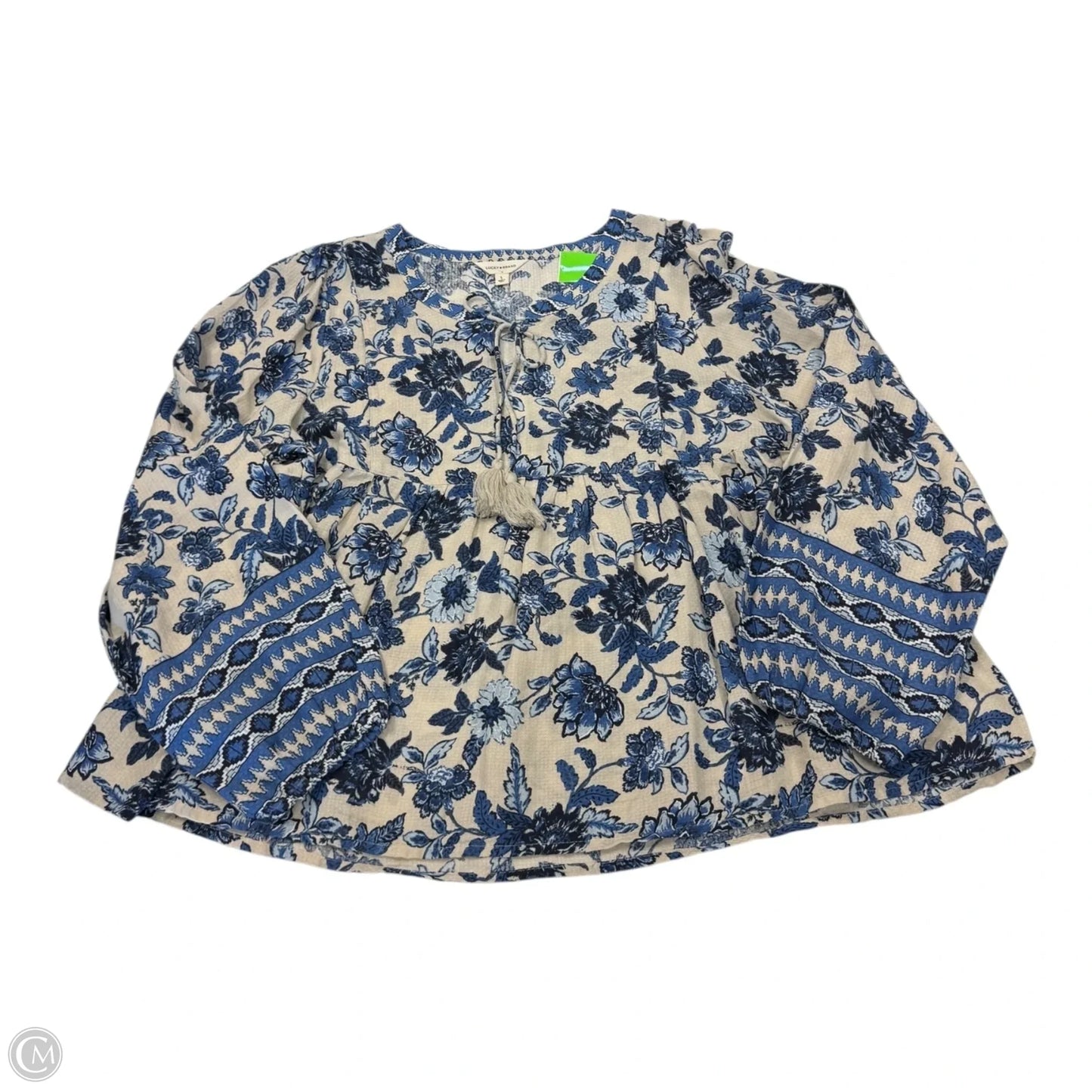 Top Long Sleeve By Lucky Brand In Floral Print, Size: L