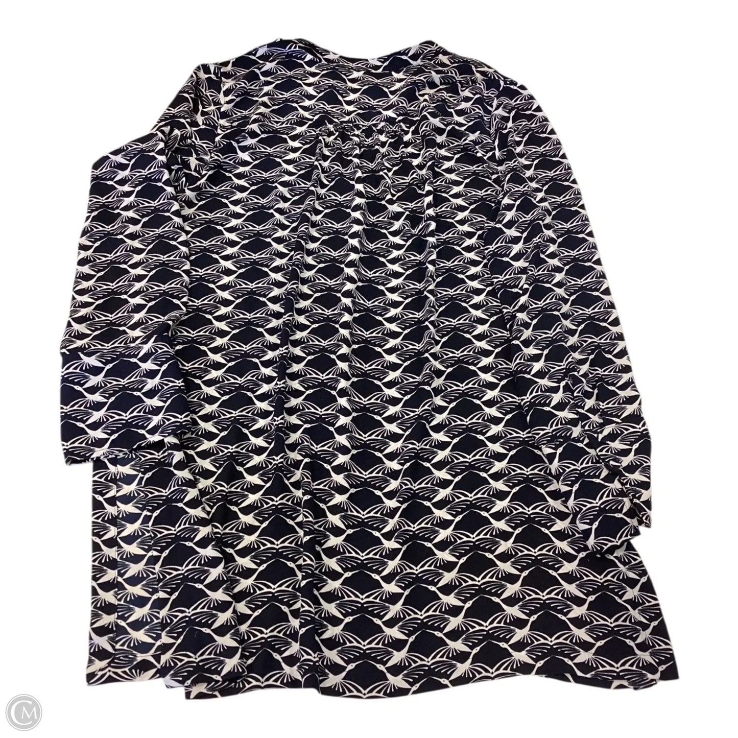 Top Long Sleeve By Chicos In Blue & White, Size: L