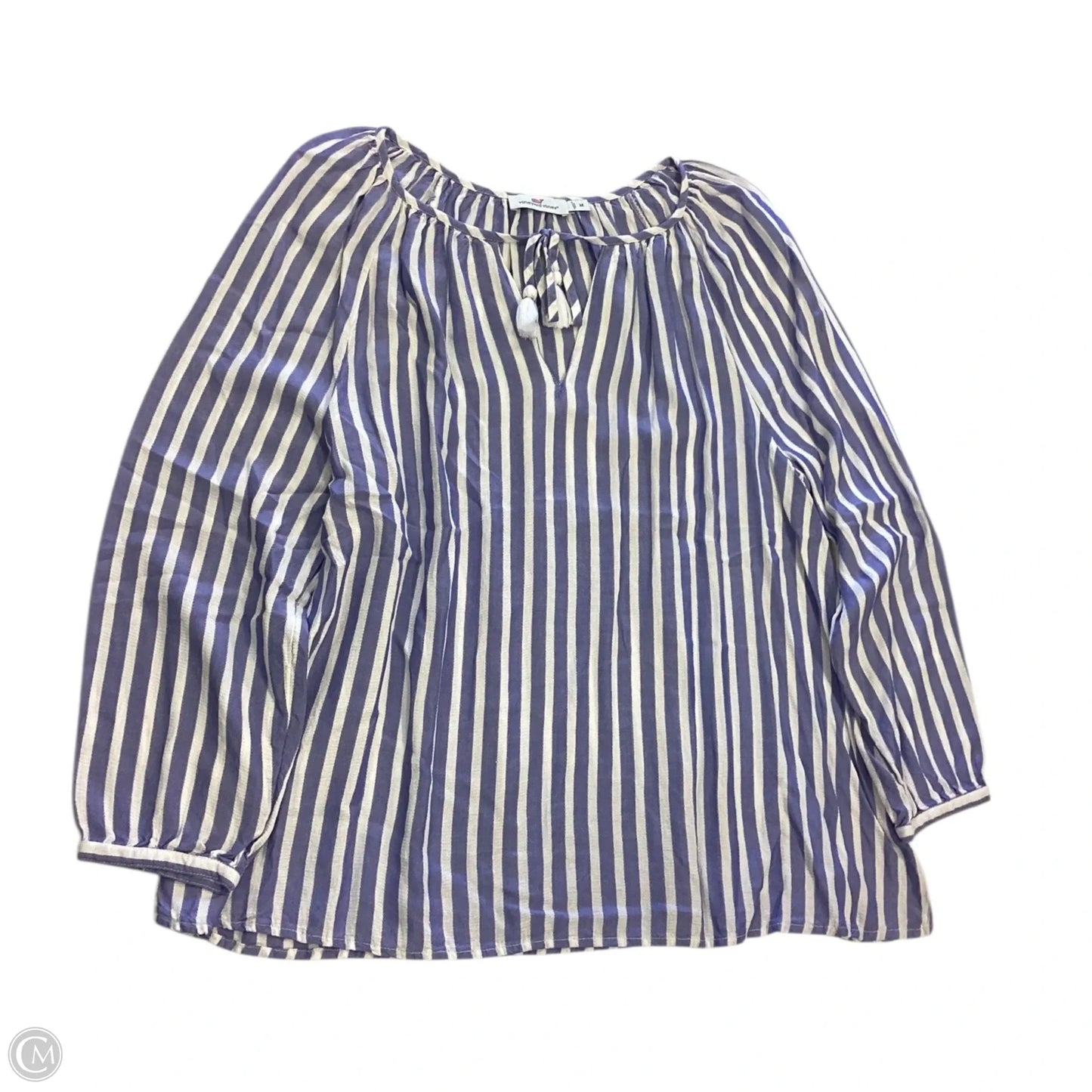 Top Long Sleeve By Vineyard Vines In Striped Pattern, Size: M