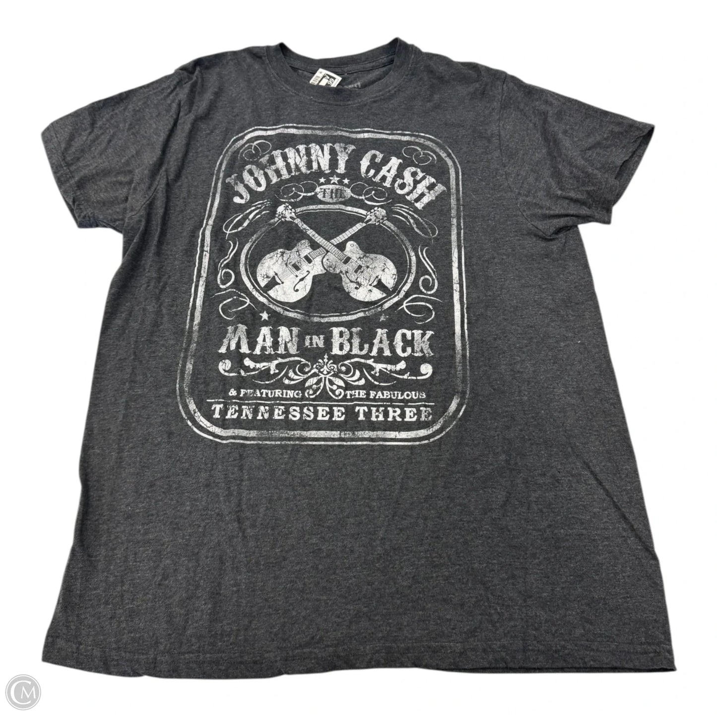 Top Short Sleeve By Clothes Mentor In Grey & White, Size: Xl