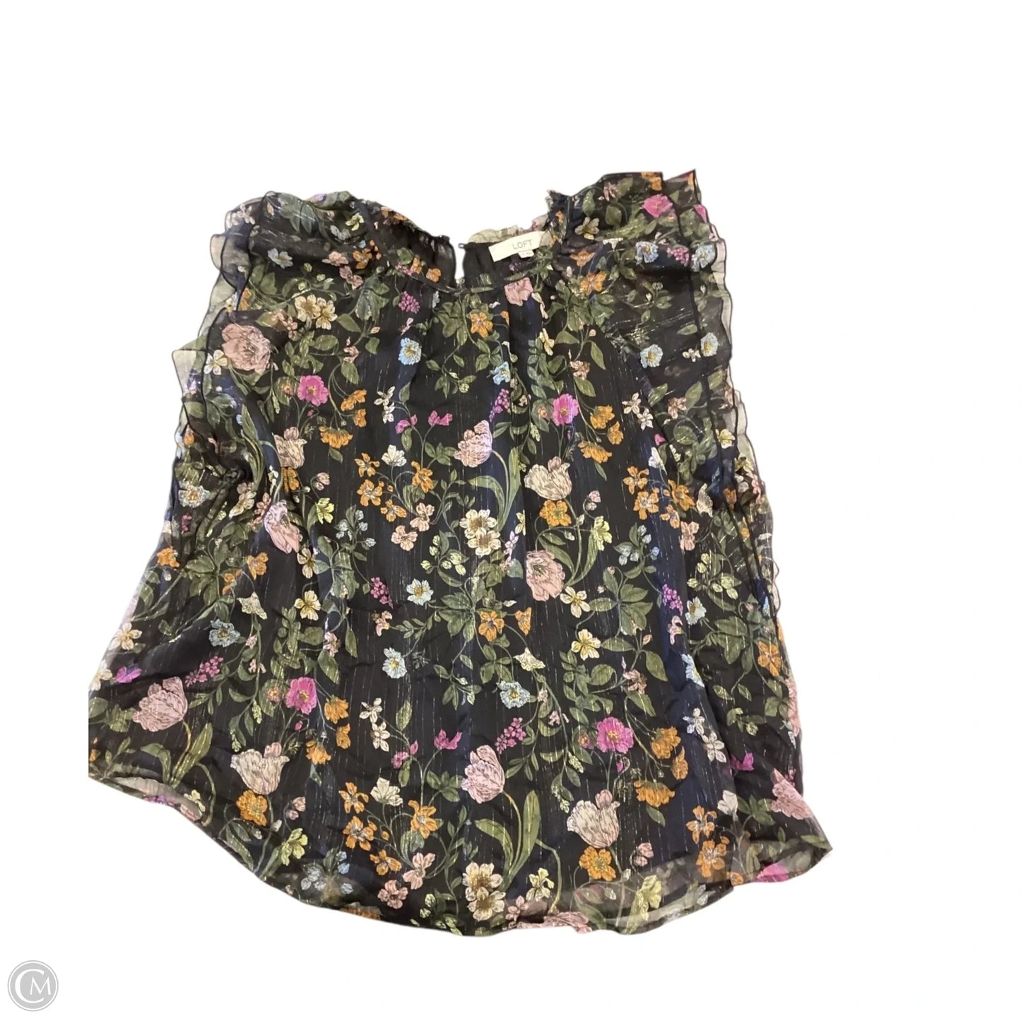 Top Short Sleeve By Loft In Floral Print, Size: Xl