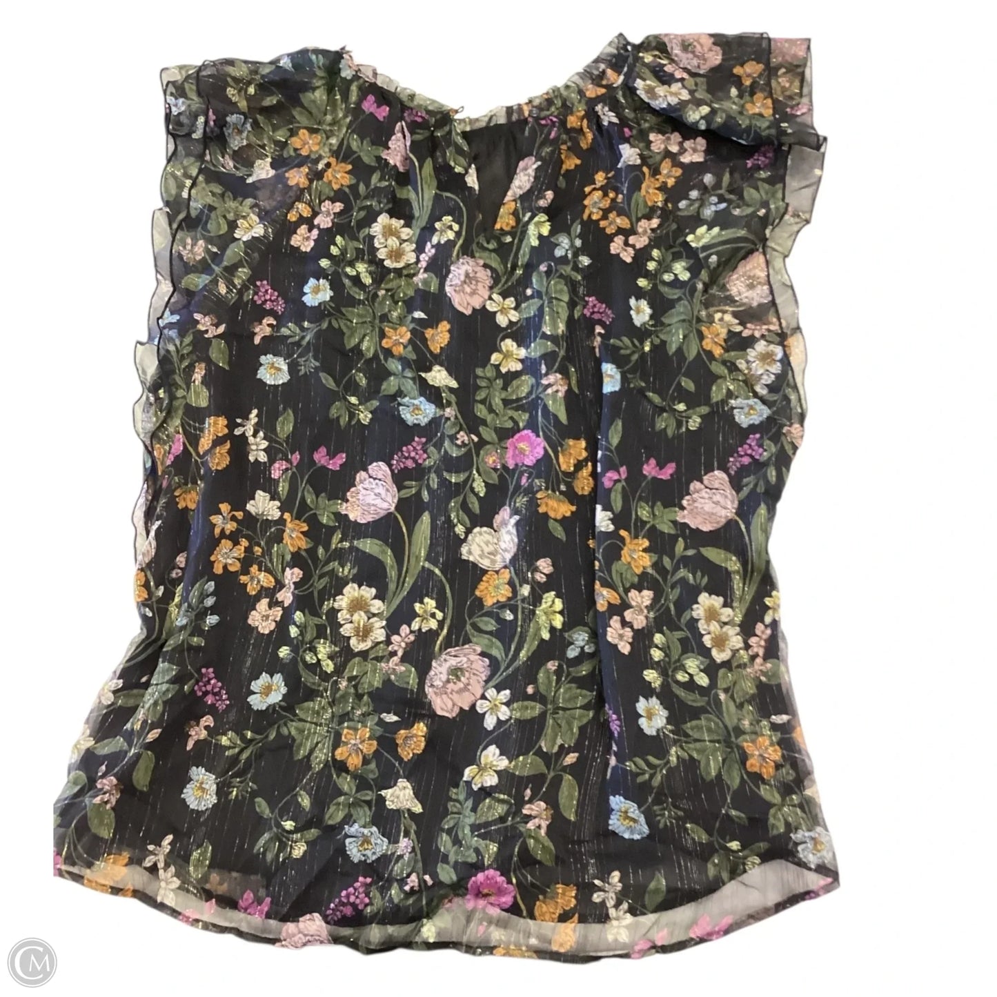 Top Short Sleeve By Loft In Floral Print, Size: Xl