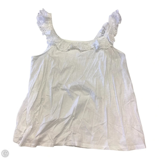 Top Sleeveless By Loft In White, Size: L