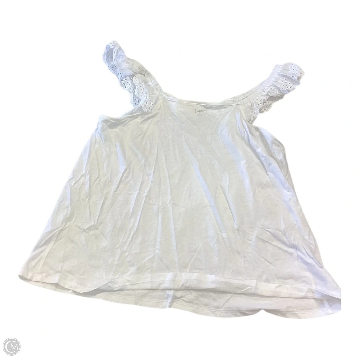 Top Sleeveless By Loft In White, Size: L