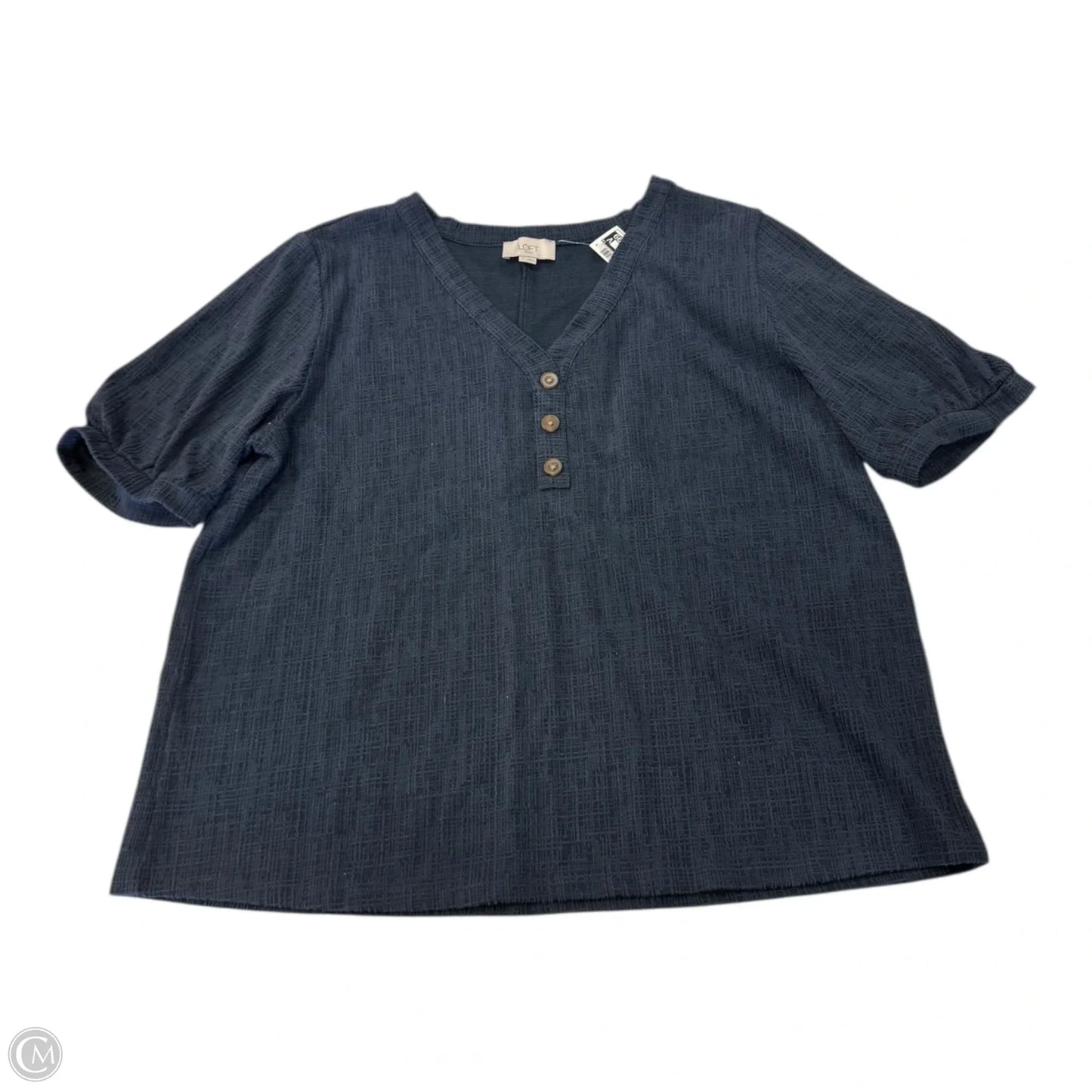 Top Short Sleeve By Loft In Navy, Size: Xl