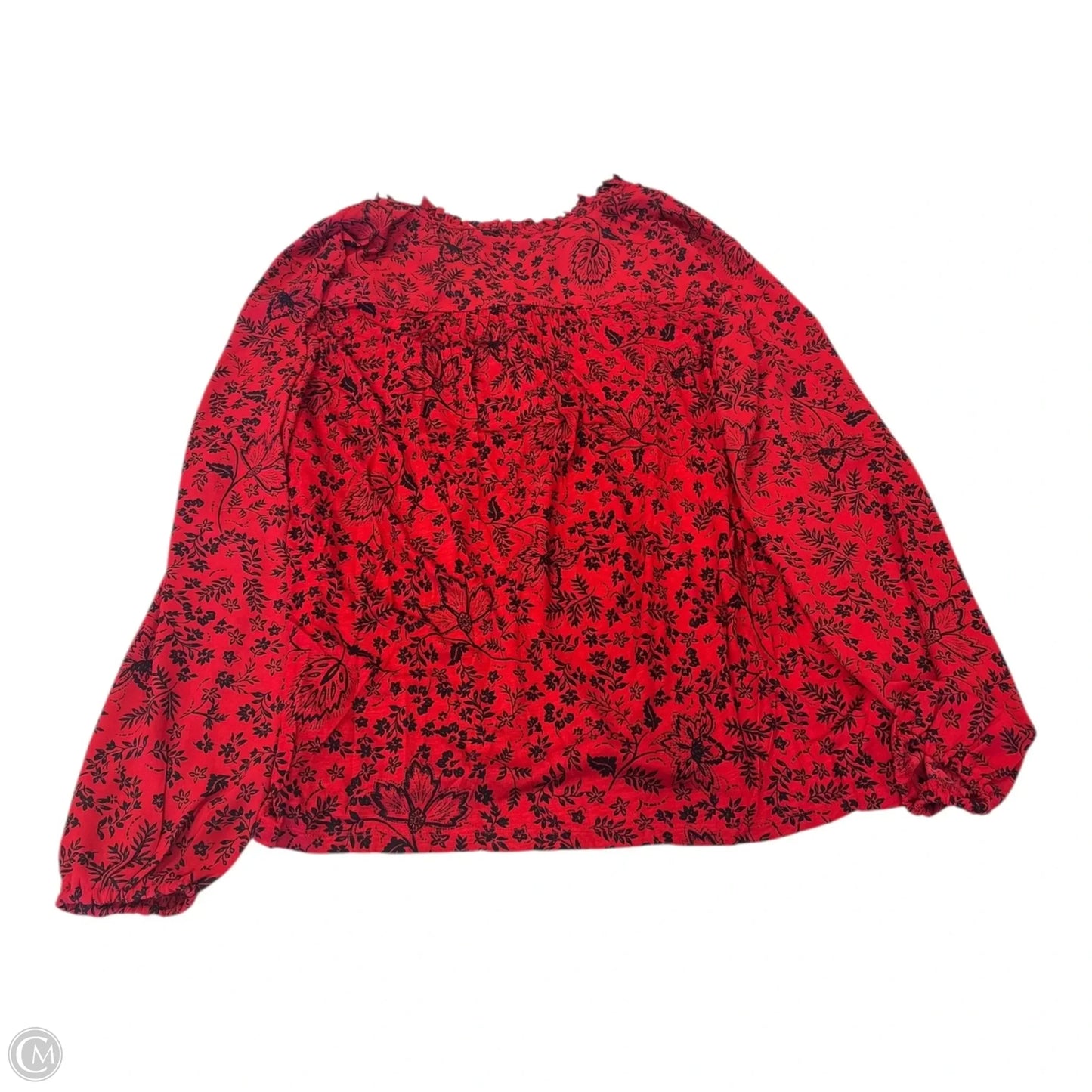 Top Long Sleeve By Loft In Blue & Red, Size: L