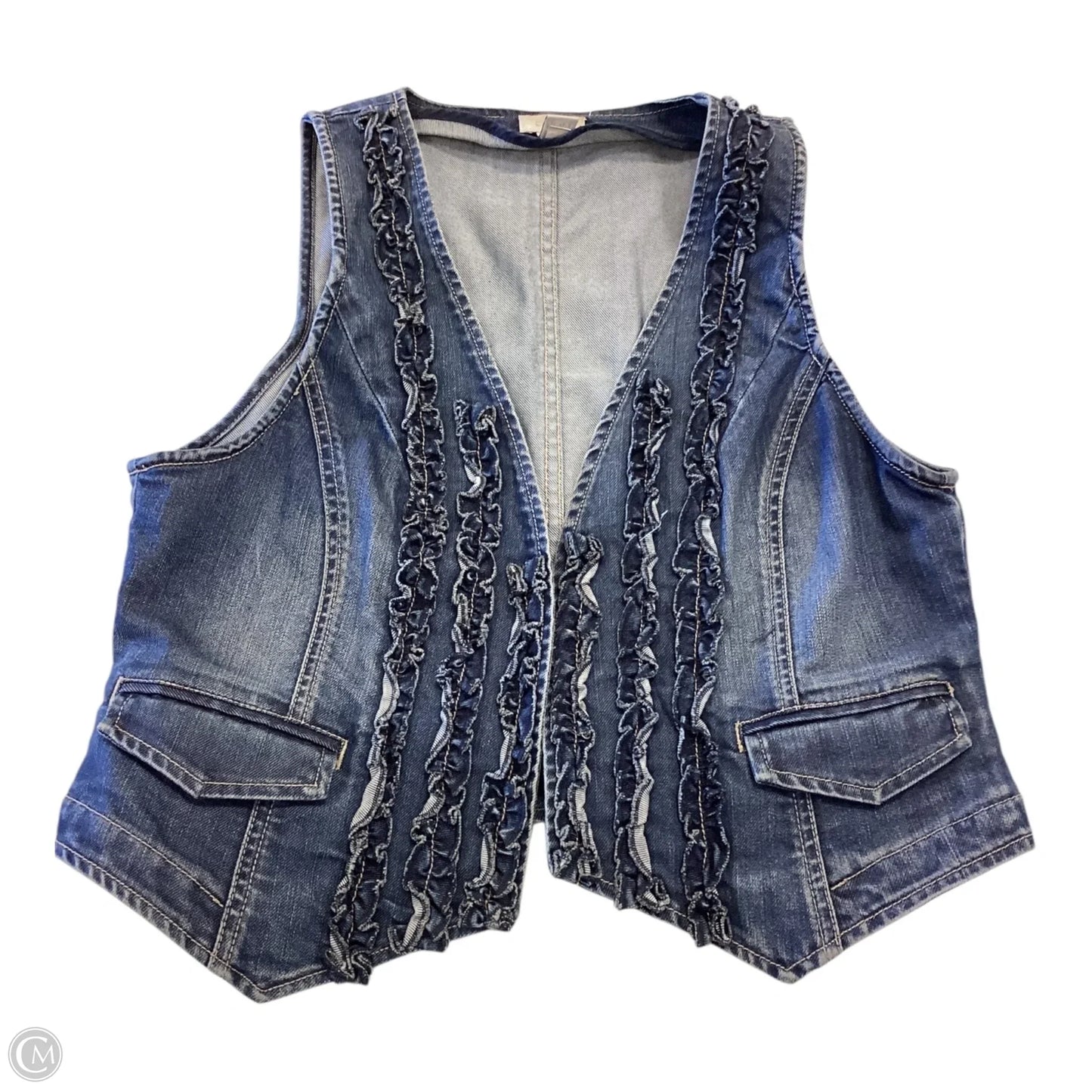 Vest Other By Chicos In Blue Denim, Size: M