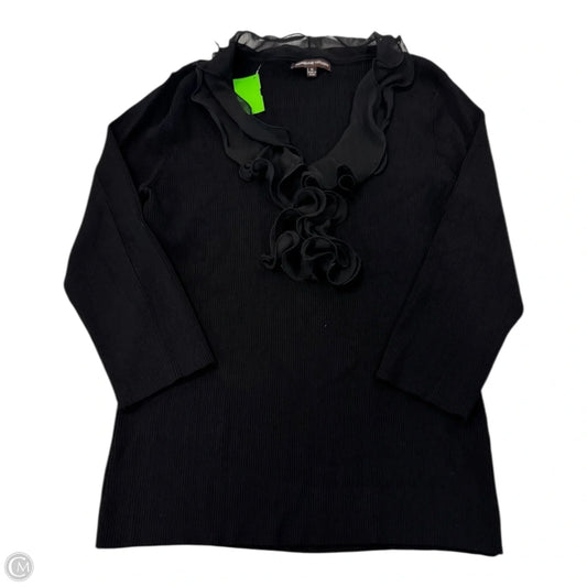 Top Long Sleeve By Adrienne Vittadini In Black, Size: Xl