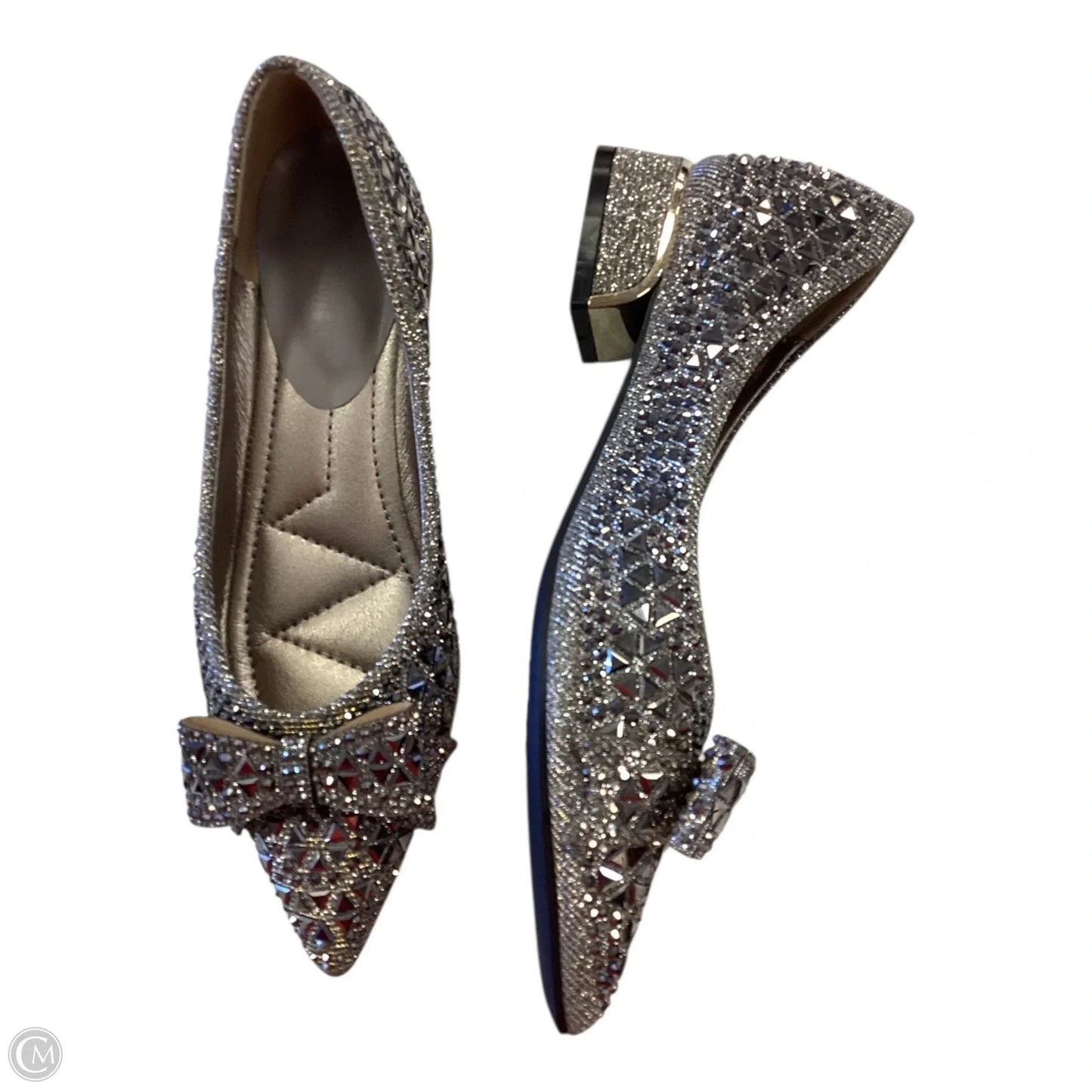 Shoes Heels Block By Clothes Mentor In Silver, Size: 5.5