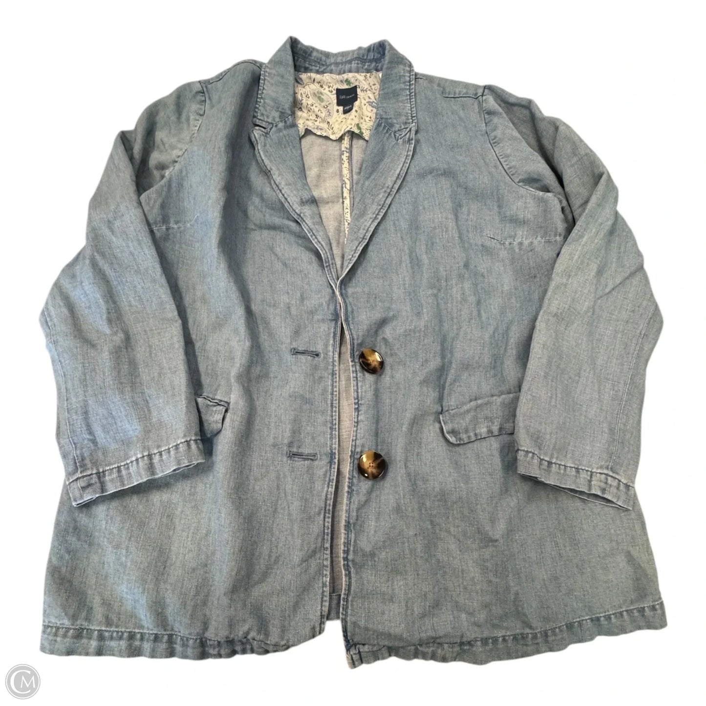 Jacket Denim By J. Jill In Blue Denim, Size: L