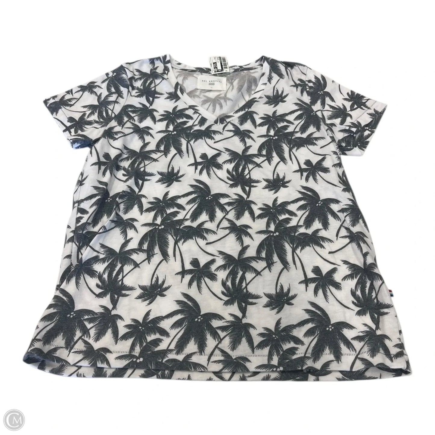 Top Short Sleeve By Sol Angeles In Tropical Print, Size: M