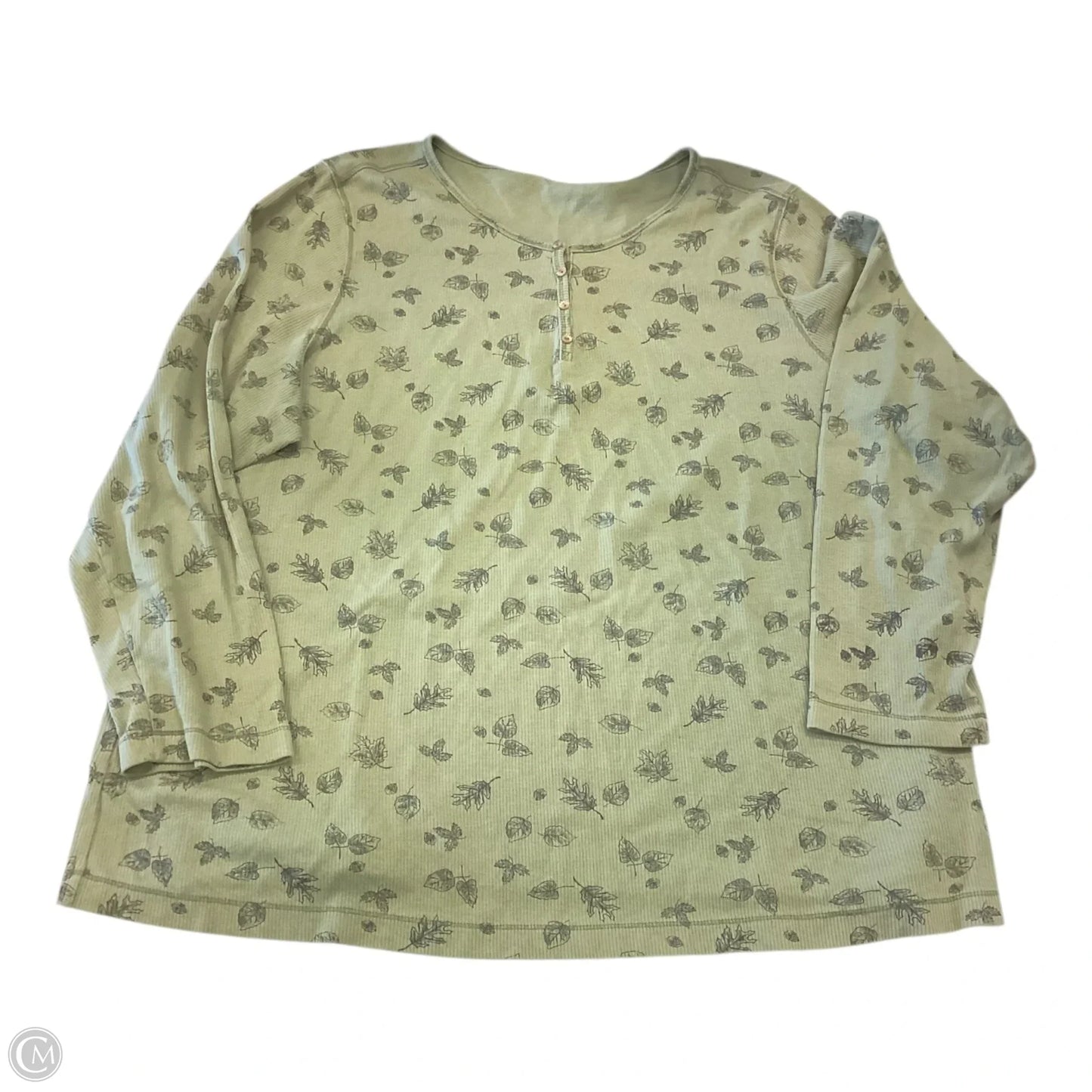Top Long Sleeve By Essentials In Green, Size: 2x