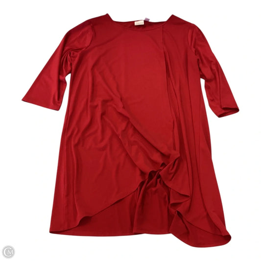 Tunic 3/4 Sleeve By Chicos In Red, Size: L