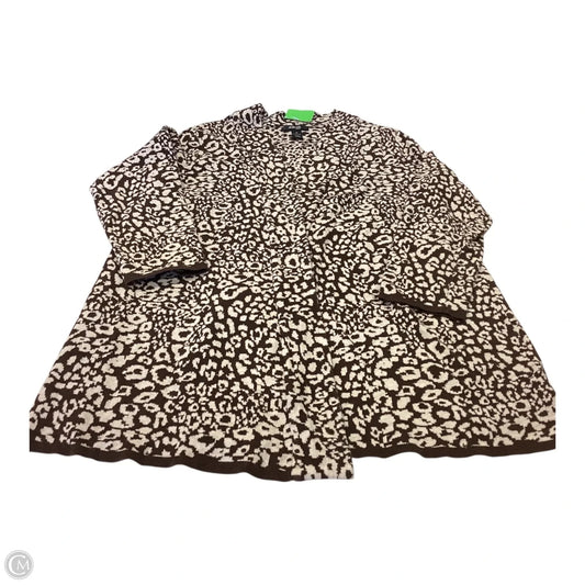 Cardigan By Style And Co Collection Women In Brown & Cream, Size: 1x