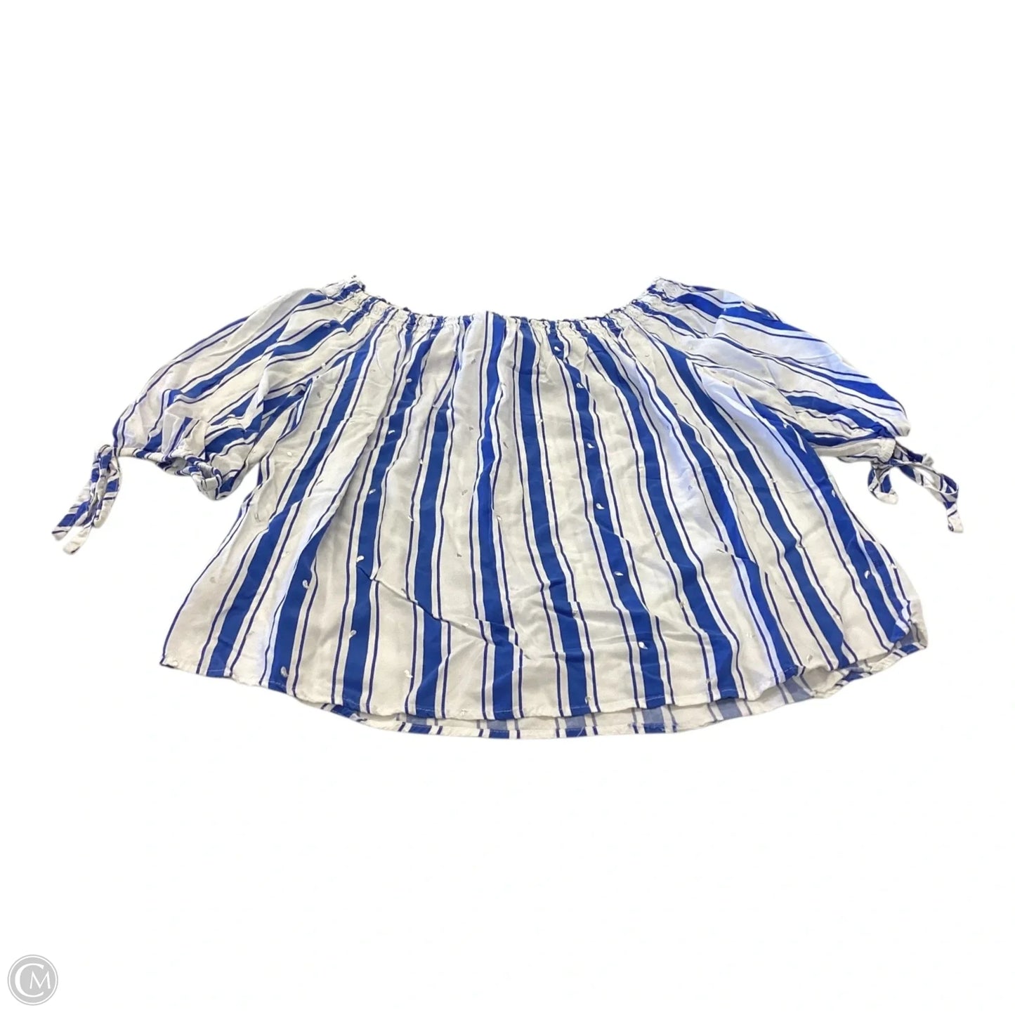 Top Short Sleeve By Harve Bernard In Striped Pattern, Size: M