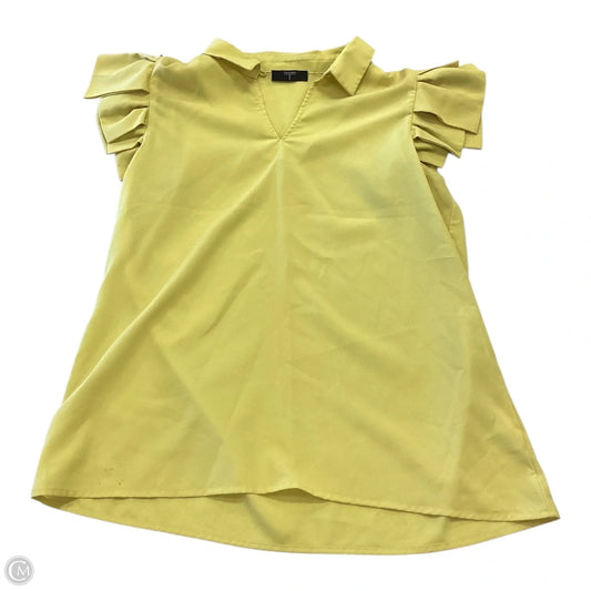 Top Short Sleeve By Tahari In Yellow, Size: M